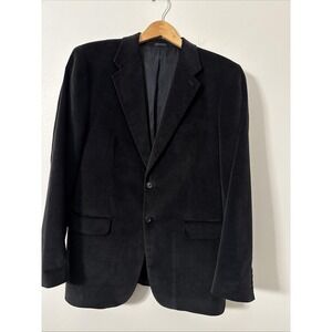 Y2K Vintage Express Black Corduroy Blazer  Men Size Large  two-button closure